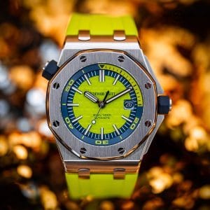 Audemars Piguet Royal Oak Offshore Diver "Lime Green" MINT! 15710ST.OO.A038CA.01