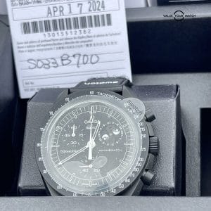 Swatch X Omega Black Snoopy Moonswatch Watch Mission to Moonphase Speedmaster