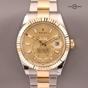 Two Tone Rolex Sky-Dweller Gold Tone Dial – 326933