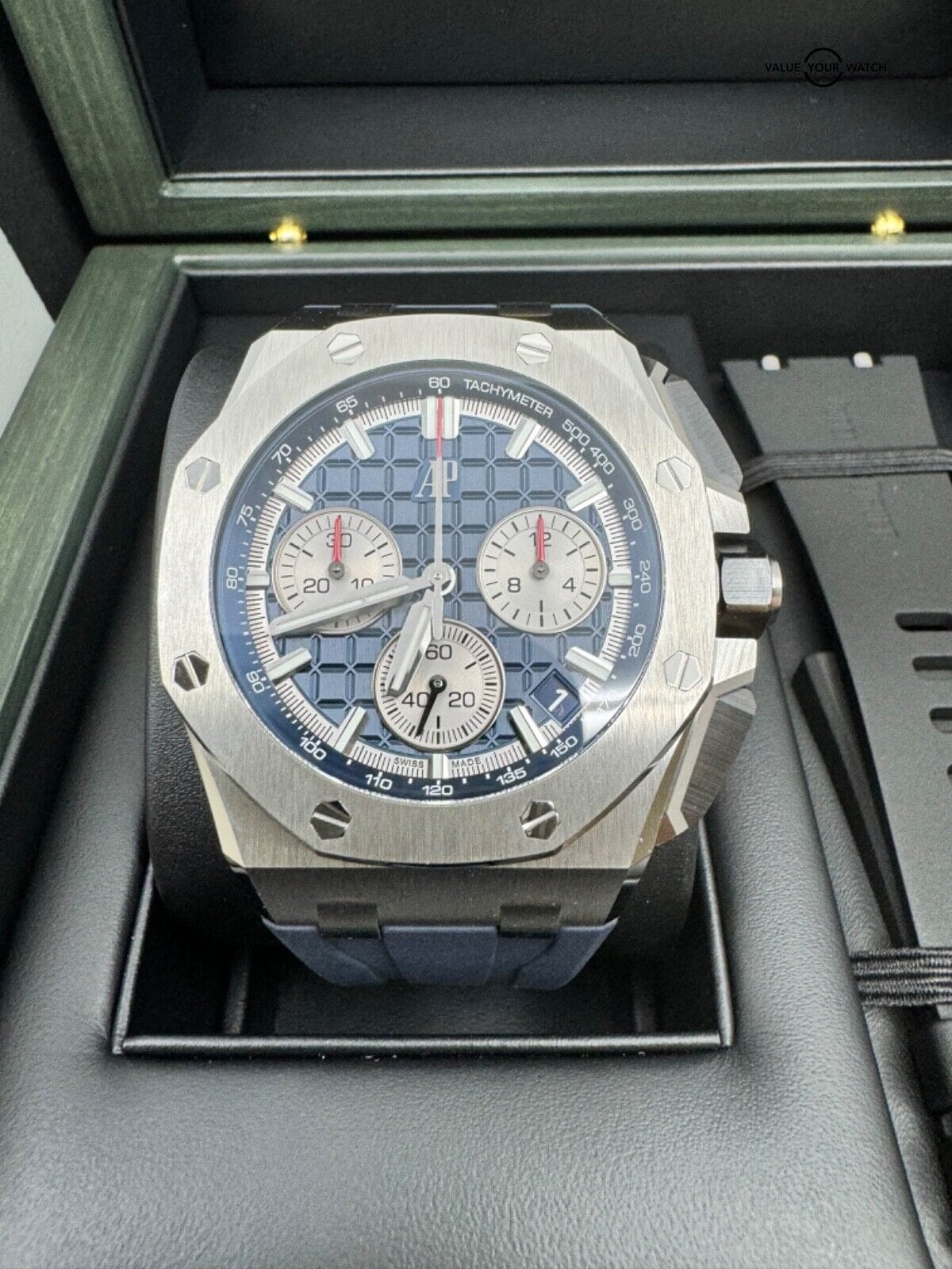 2024 True Unworn Audemars Piguet 26420TI Royal Oak Offshore Titanium Blue Dial