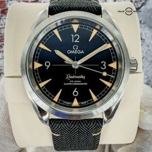Omega Seamaster Railmaster 40mm, Steel on Coated Nylon Fabric Strap– 220.12.40.20.01.001 – Full Set – MSRP $5400