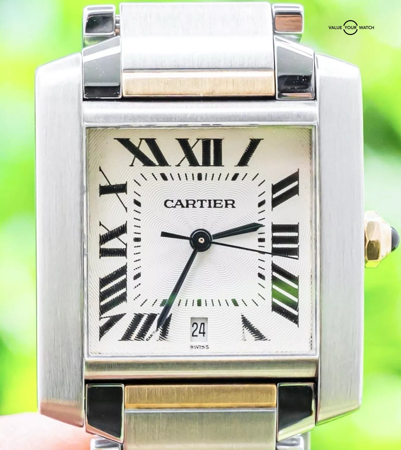 Cartier Tank Francaise Large Model Yellow Gold Steel SERVICED Box W51005Q4 Value Your Watch