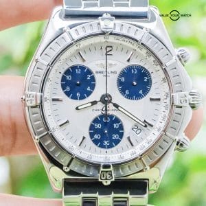 Breitling Chrono Sirius 40 Windrider Silver & Blue Dial Bracelet Boxes A53011