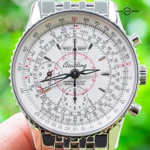 Breitling Navitimer Montbrillant Datora 43 mm Silver Dial SERVICED Boxes A21330