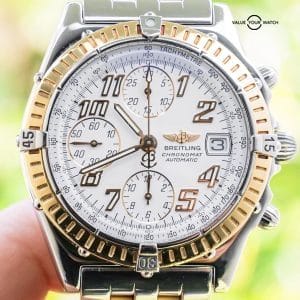 Breitling Chronomat Vitesse 41 Yellow Gold SERVICED White Dial Two-Tone D13350