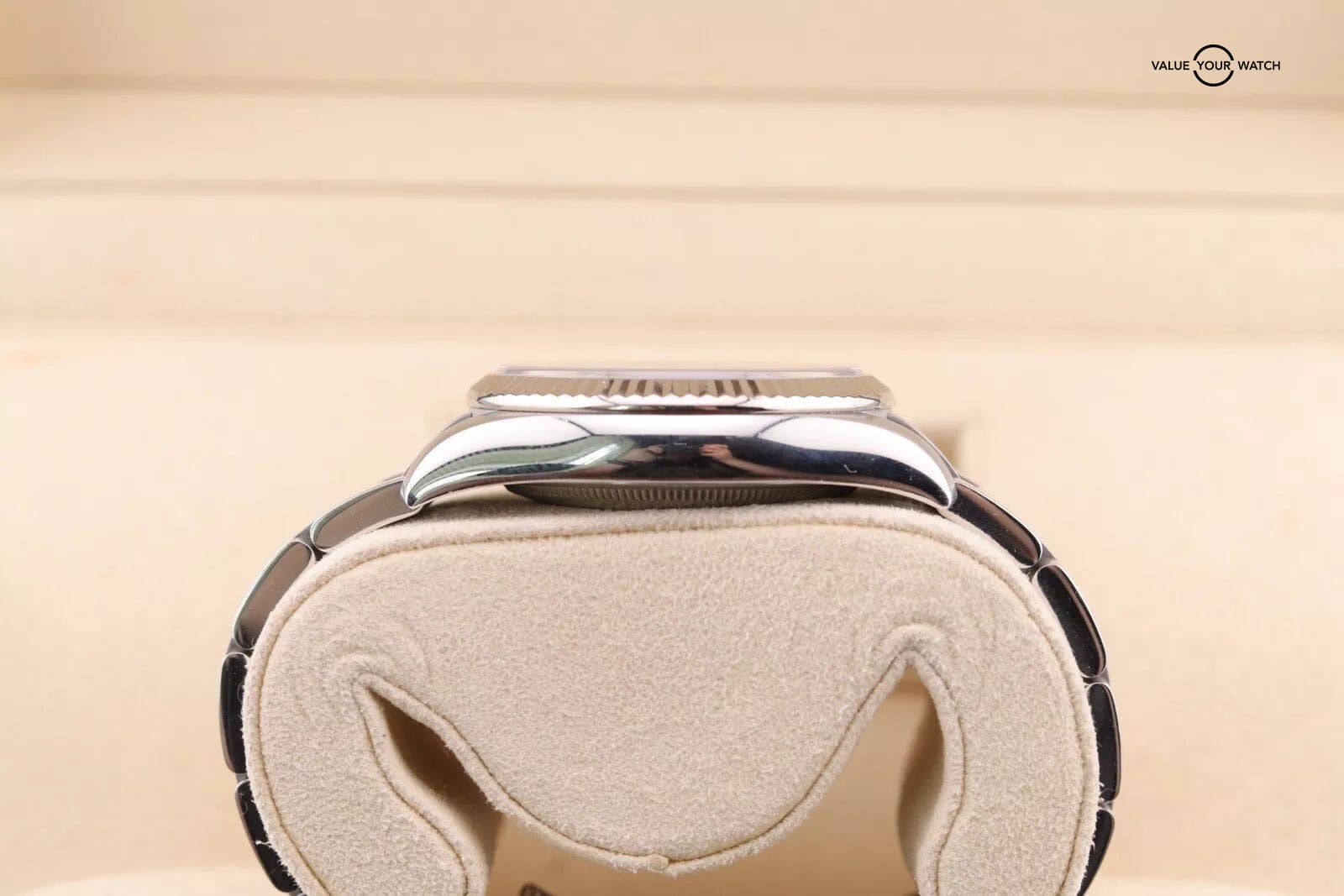 Rolex Oyster Perpetual 36 116034 18k WG Fluted Bezel x Rare Concentric Blue Dial - Image 6