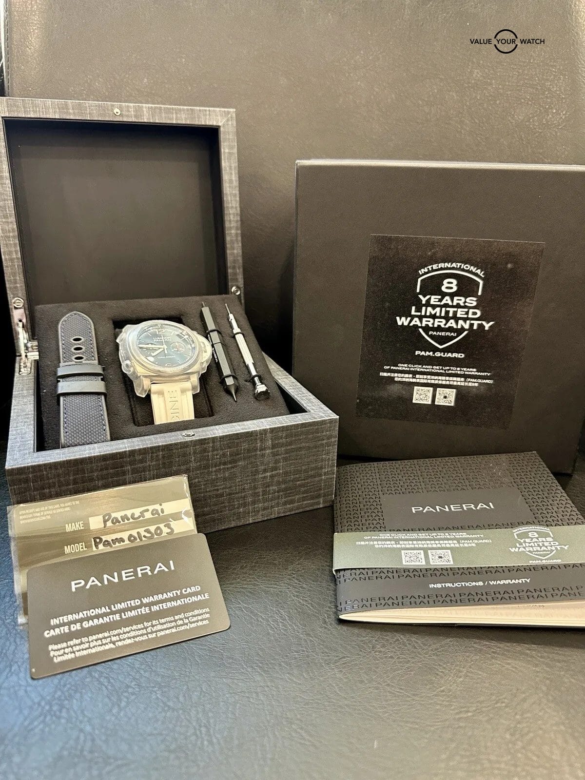 Panerai Luminor Luna Rossa Chrono Blue Dial Steel PAM01303 Full Set - Image 8