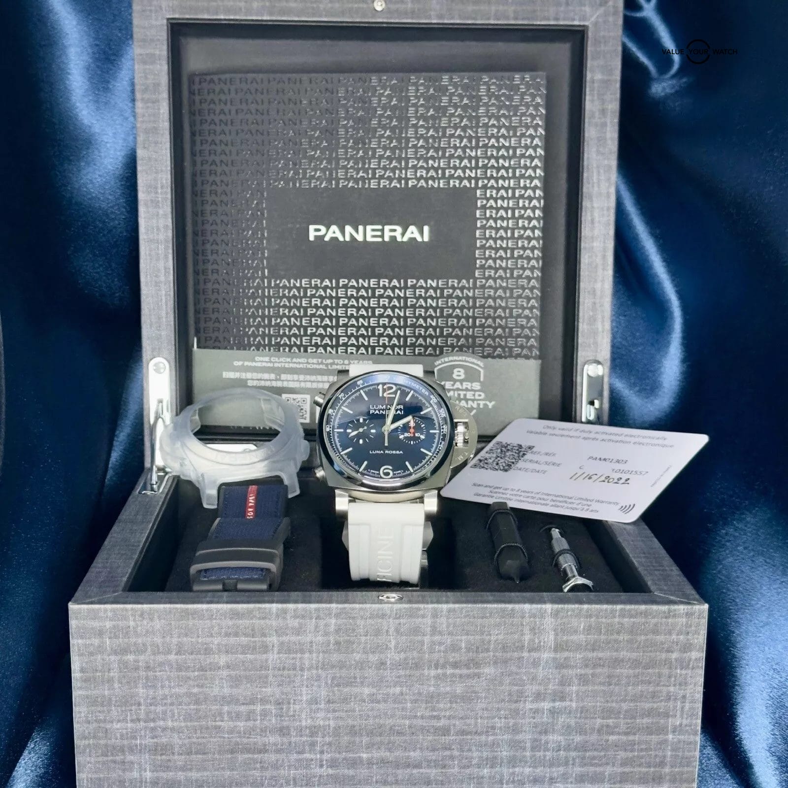 Panerai Luminor Luna Rossa Chrono Blue Dial Steel PAM01303 Full Set - Image 10