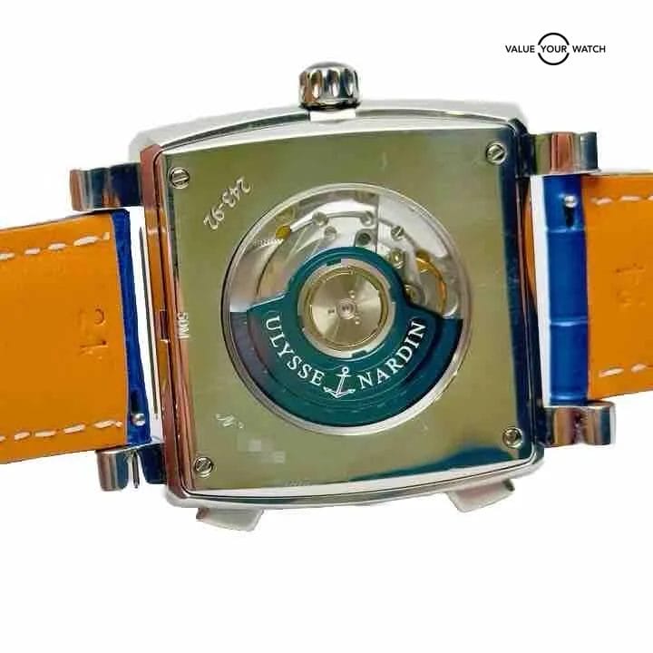ULYSSE NARDIN QUADRATO DUAL-TIME 243-92 WRISTWATCH STAINLESS STEEL BOX NO.1639 - Image 5