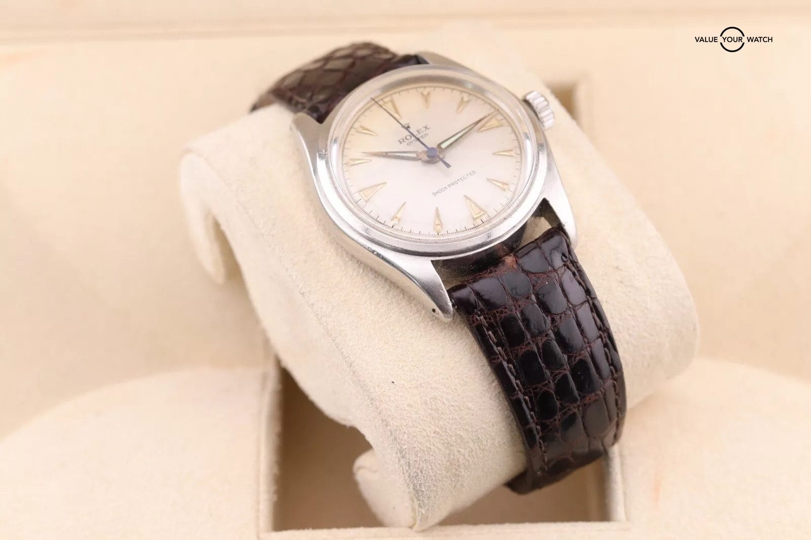 1950 Tudor Oyster Royal Shock-Resisting 'All Arabic numerals' Steel Wristwatch Model 7804 34mm All original main image 0