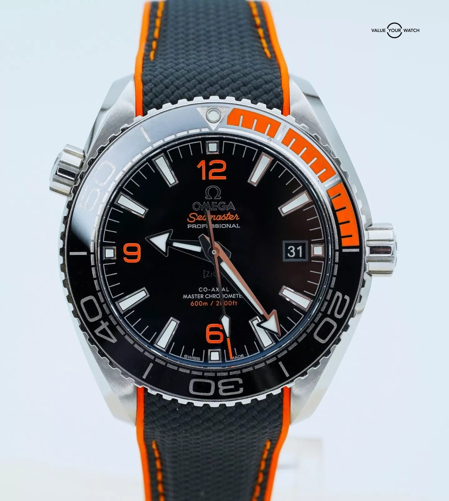 Omega Seamaster Planet Ocean 600M 215.32.44.21.01.001 Black Orange BOXES/PAPERS!
