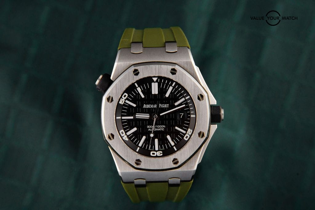 Audemars Piguet Royal Oak Offshore Diver 15703ST Black 42mm Horus Strap Bundle Reference Number – 15703ST.OO.A002CA.01 - Image 2