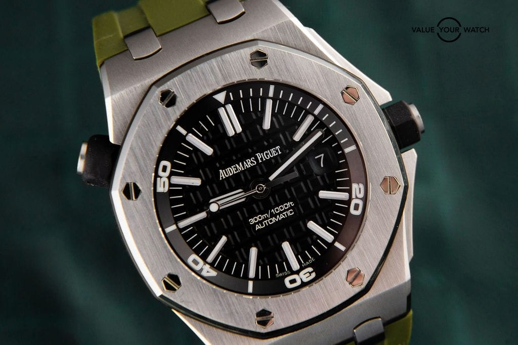 Audemars Piguet Royal Oak Offshore Diver 15703ST Black 42mm Horus Strap Bundle Reference Number – 15703ST.OO.A002CA.01 - Image 4