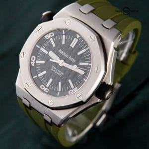 Audemars Piguet Royal Oak Offshore Diver 15703ST Black 42mm Horus Strap Bundle Reference Number – 15703ST.OO.A002CA.01