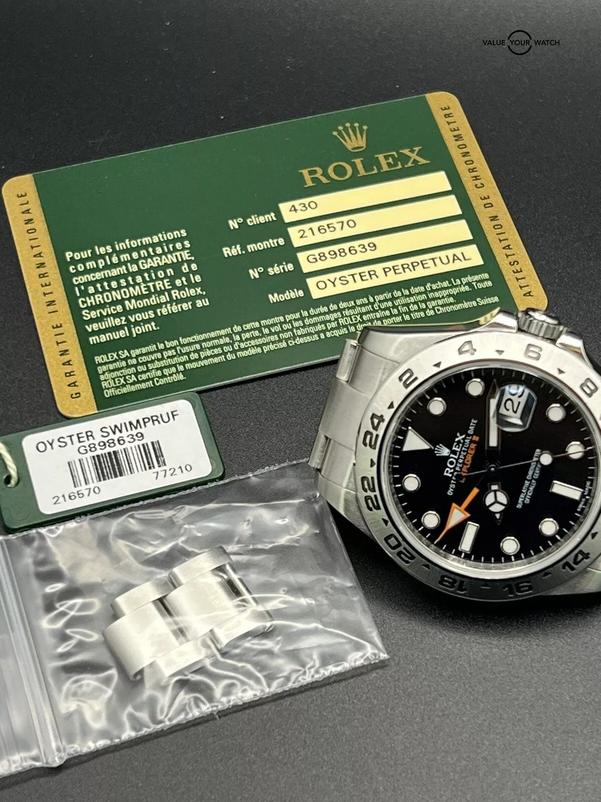 Rolex Explorer II 216570 42mm Black Dial MINT w/ card and serial tag - Image 12