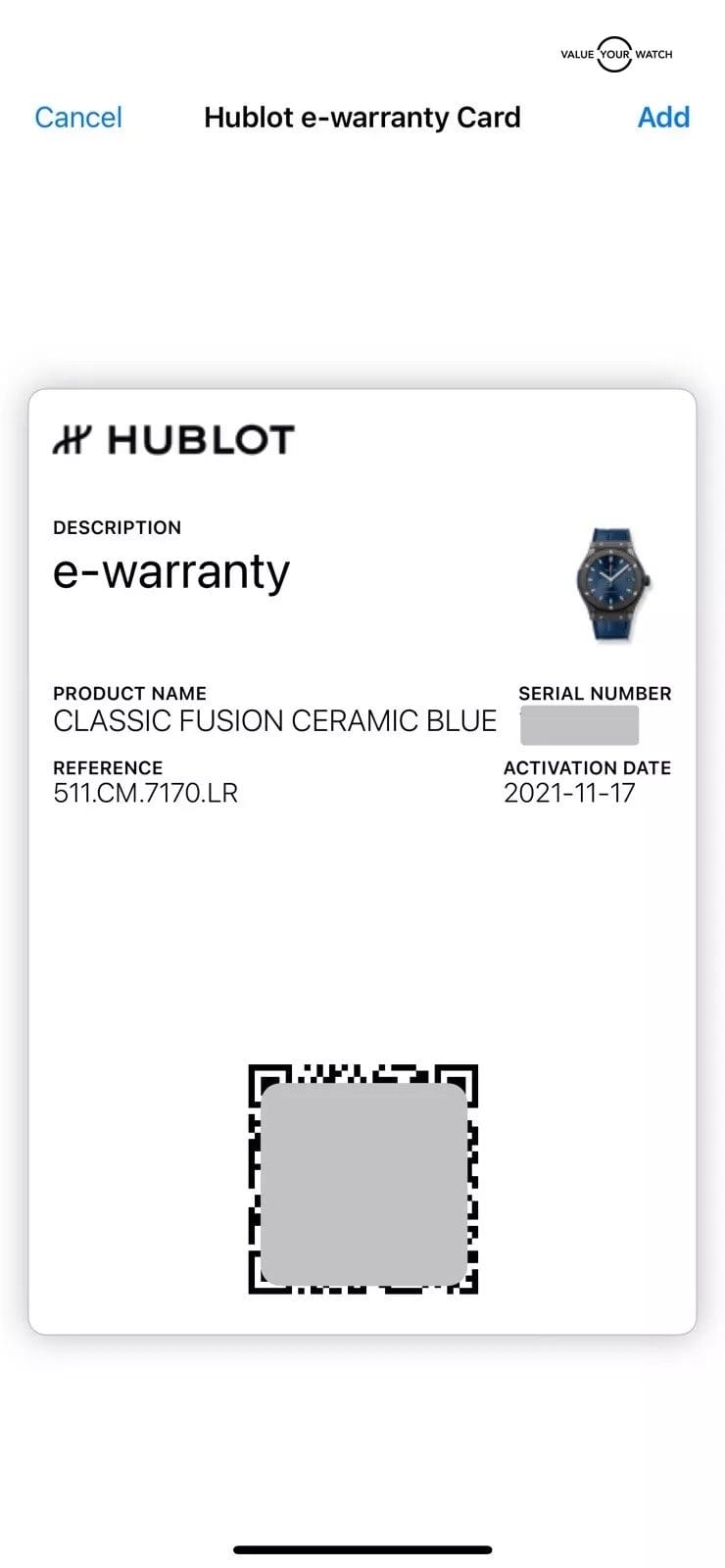 Hublot Classic Fusion Black Ceramic Blue Dial 45mm 2021 - 511.CM.7170.LR - Image 6