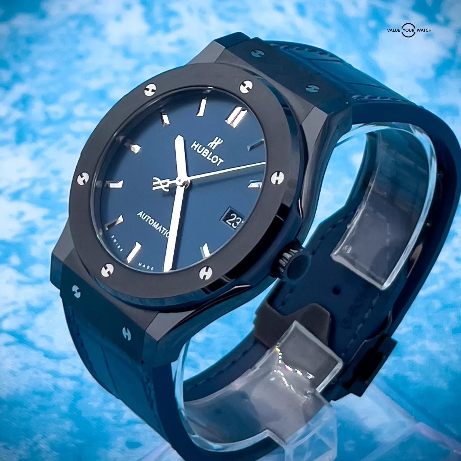 Hublot Classic Fusion Black Ceramic Blue Dial 45mm 2021 - 511.CM.7170.LR - Image 10