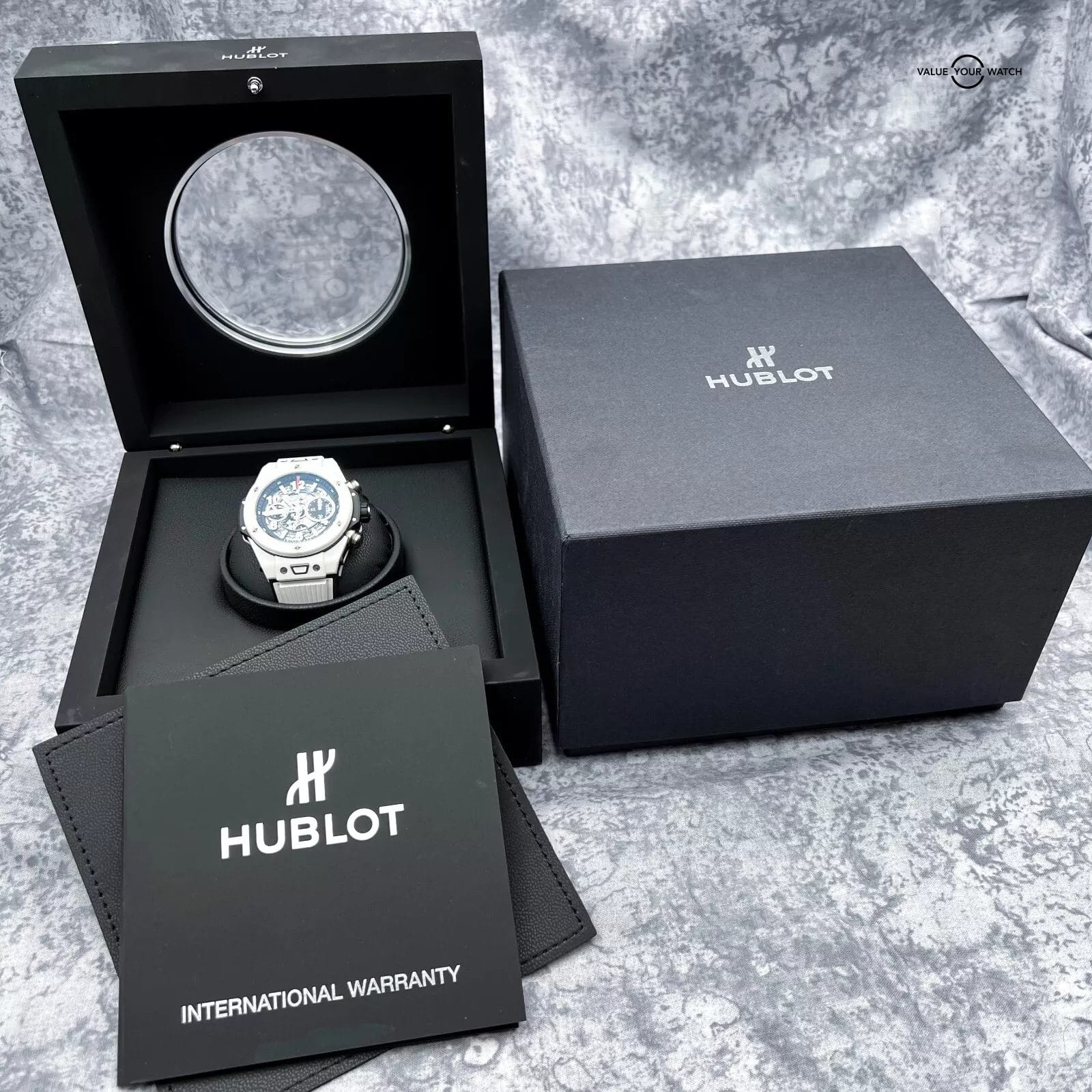 Hublot Big Bang Unico White Ceramic Red Accent 45mm Excellent 411.HX.1170.RX B&P - Image 4