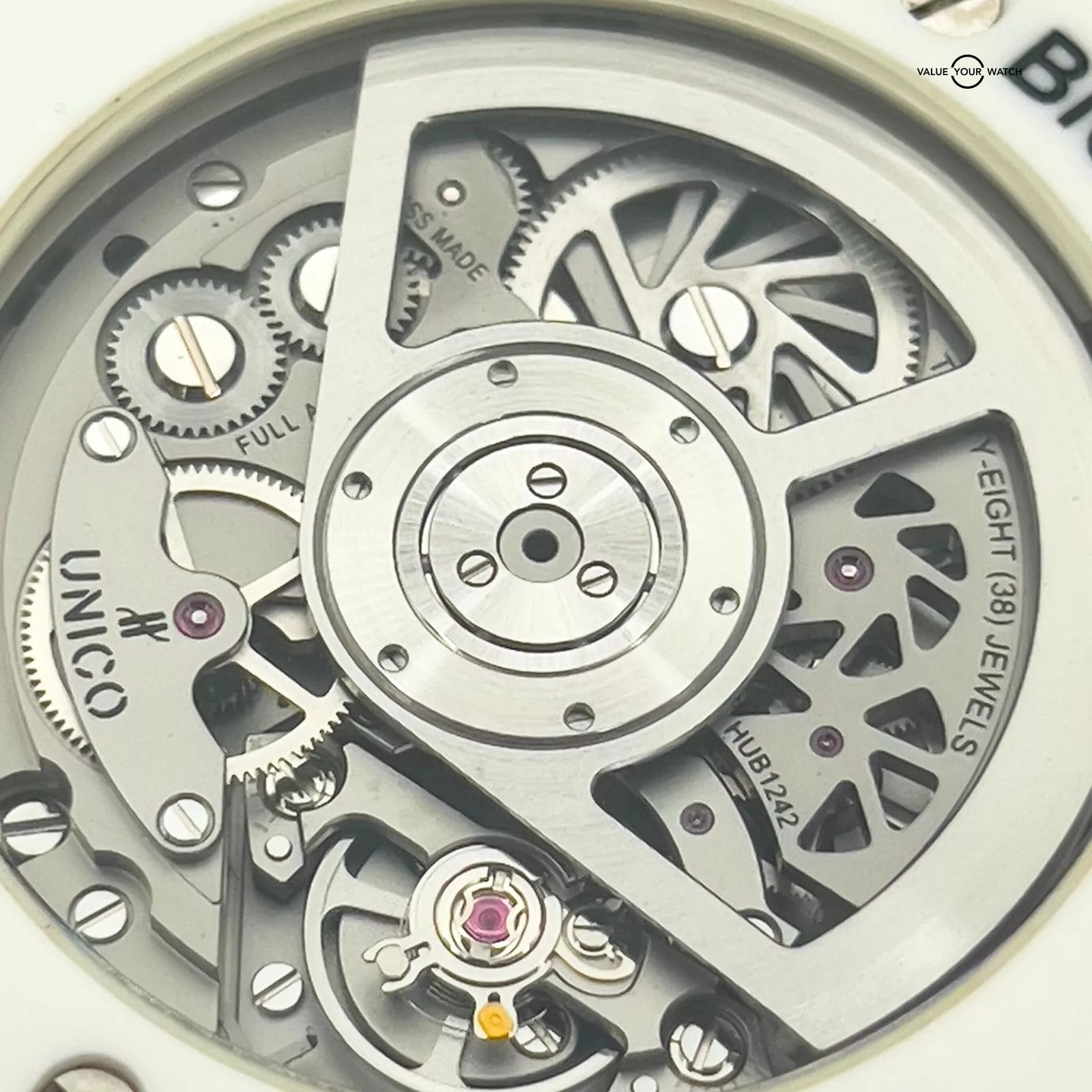 Hublot Big Bang Unico White Ceramic Red Accent 45mm Excellent 411.HX.1170.RX B&P - Image 15