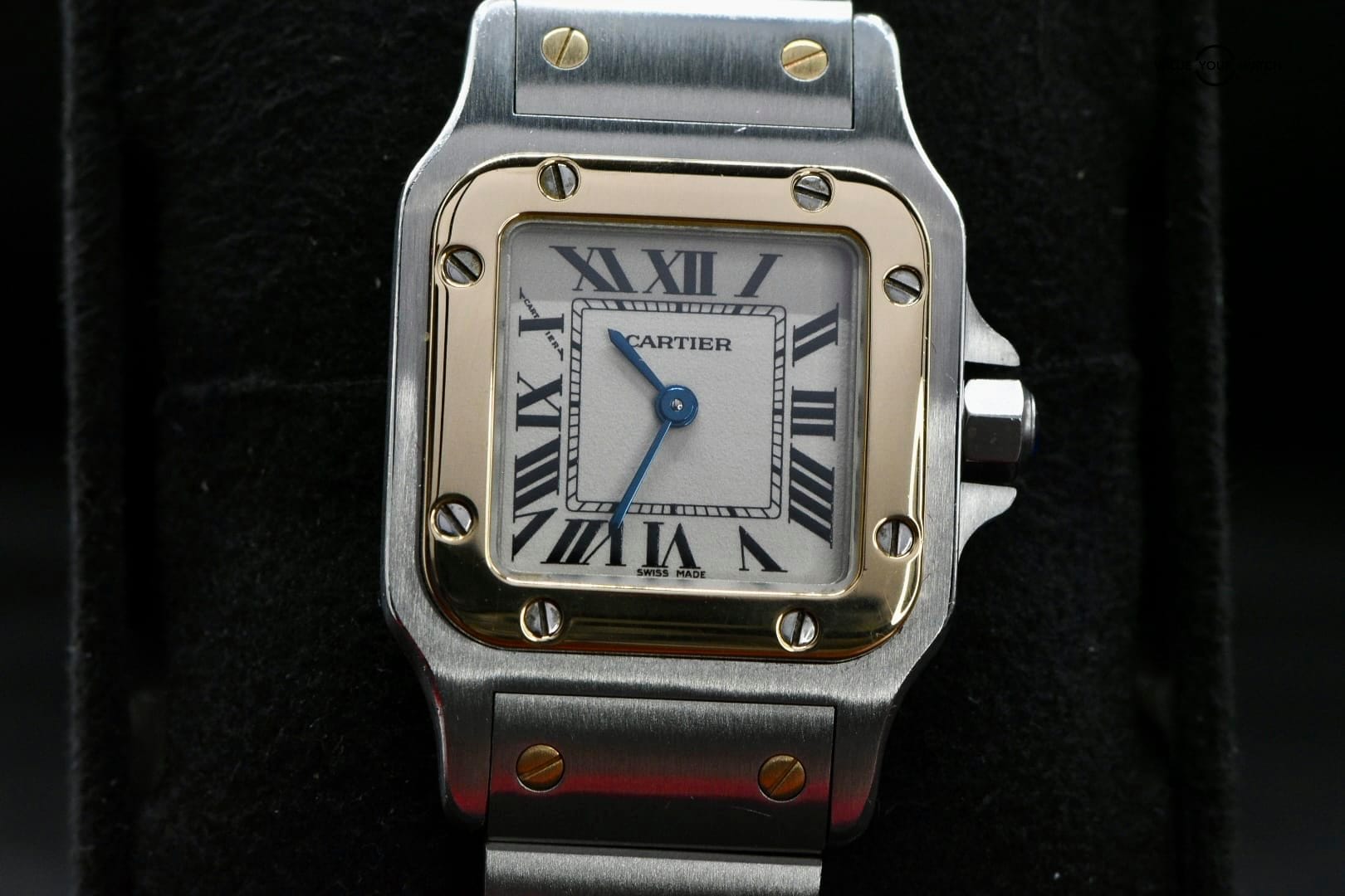 Cartier Santos Galbée White Roman Dial S/Steel 18k Y/Gold Quartz 24mm x 35mm 1567 (1994) - Image 2