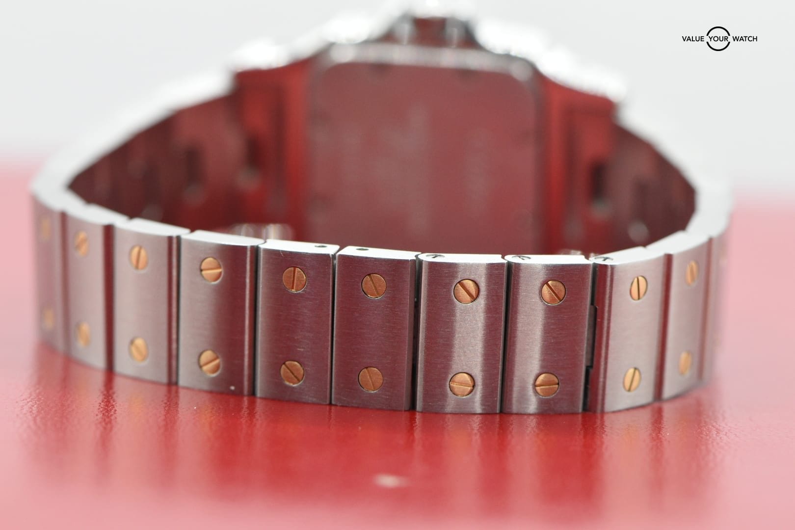 Cartier Santos Galbée White Roman Dial S/Steel 18k Y/Gold Quartz 24mm x 35mm 1567 (1994) - Image 4