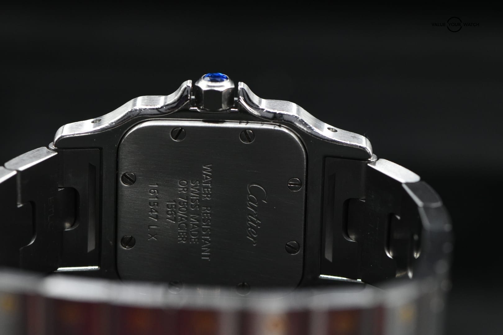 Cartier Santos Galbée White Roman Dial S/Steel 18k Y/Gold Quartz 24mm x 35mm 1567 (1994) - Image 5