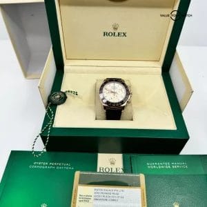 Box Papers MINT Ivory White Dial Rolex Daytona 116515LN 18K 40MM Chronograph