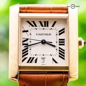 Cartier Tank Francaise Large Model Solid 18K Yellow Gold SERVICED Box W5000156