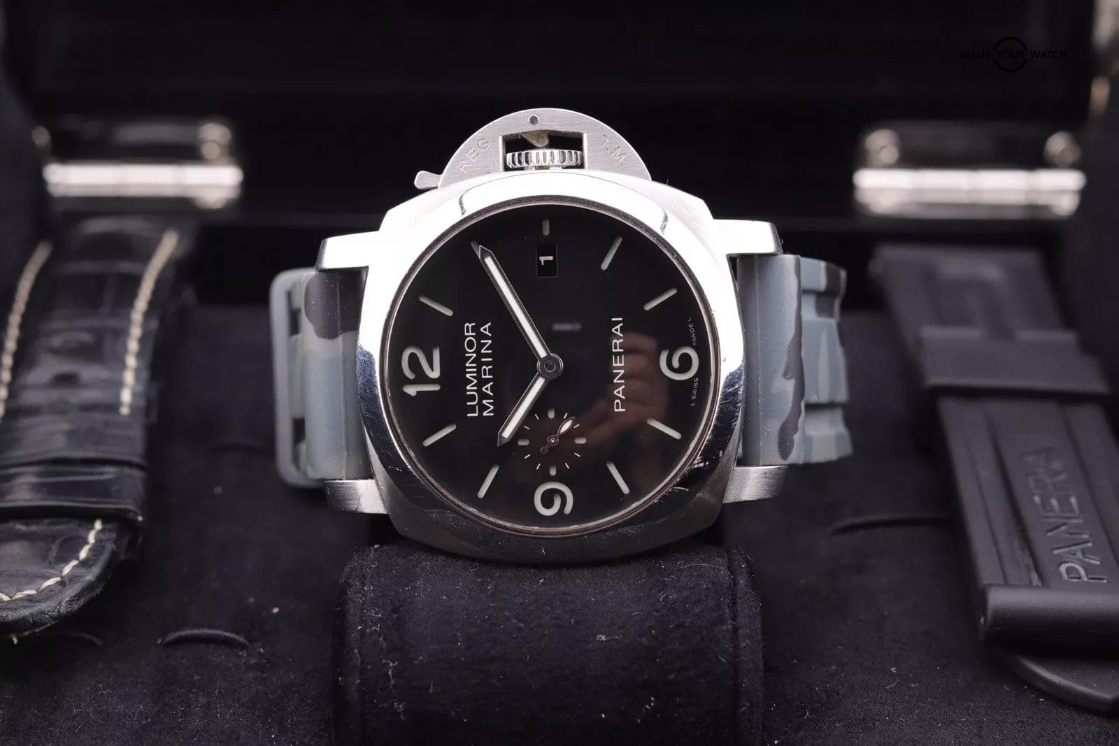 Panerai LUMINOR Marina 1950 3 Days 44mm Steel Black Dial Mens Watch PAM00312 - Image 3