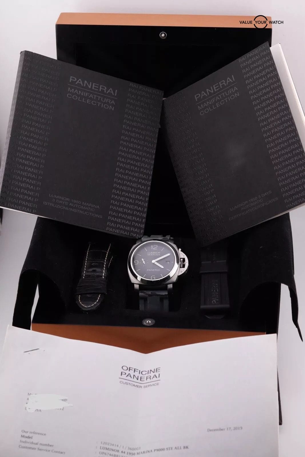 Panerai LUMINOR Marina 1950 3 Days 44mm Steel Black Dial Mens Watch PAM00312 - Image 12