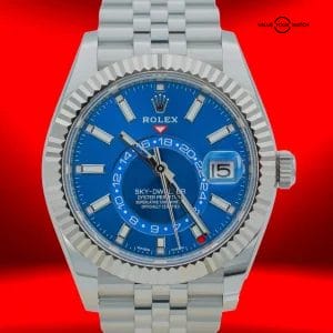 2022 Rolex Sky-Dweller Blue Dial Jubilee Stainless Steel White Gold BOXES/PAPERS