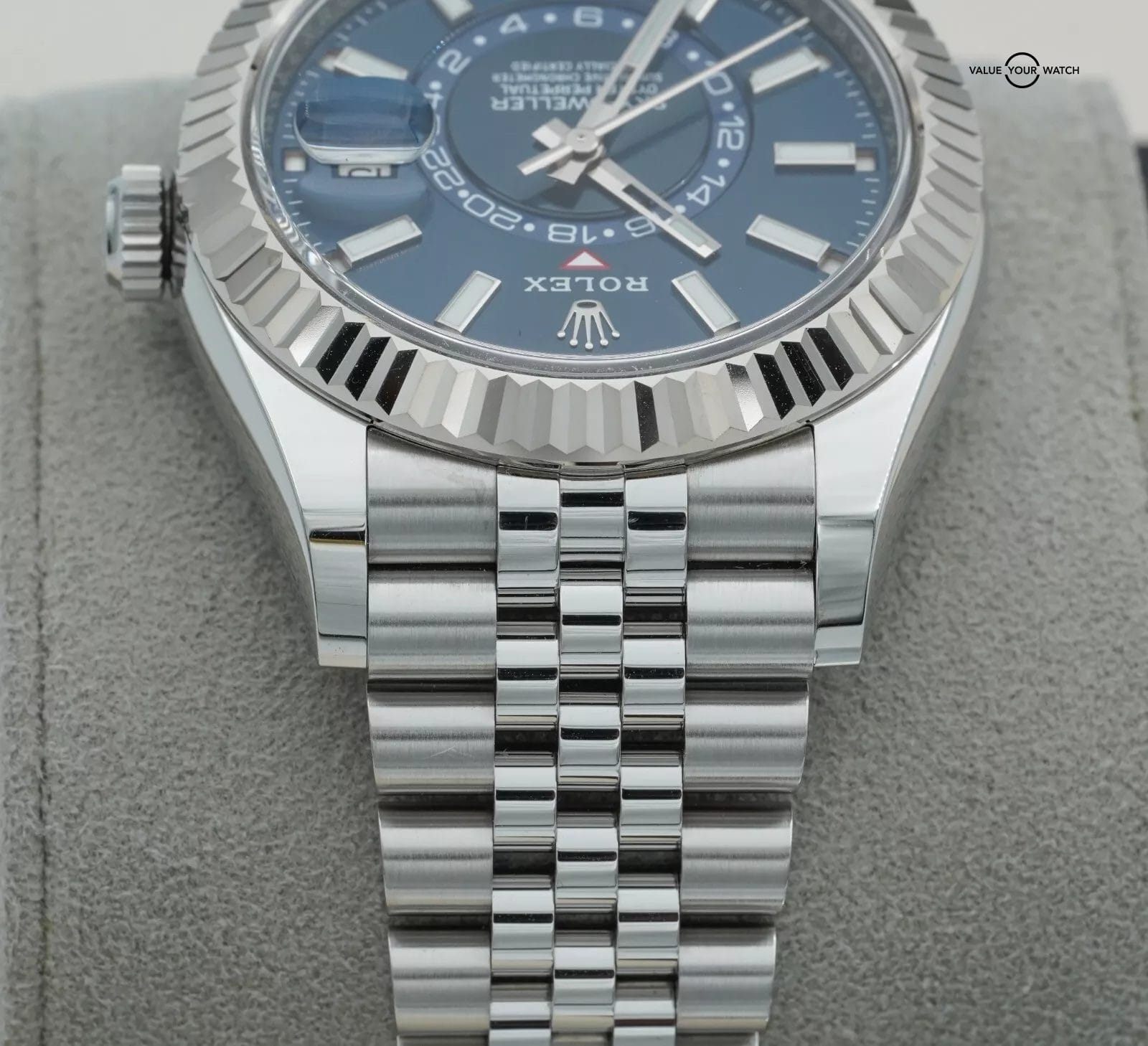 2022 Rolex Sky-Dweller Blue Dial Jubilee Stainless Steel White Gold BOXES/PAPERS - Image 7