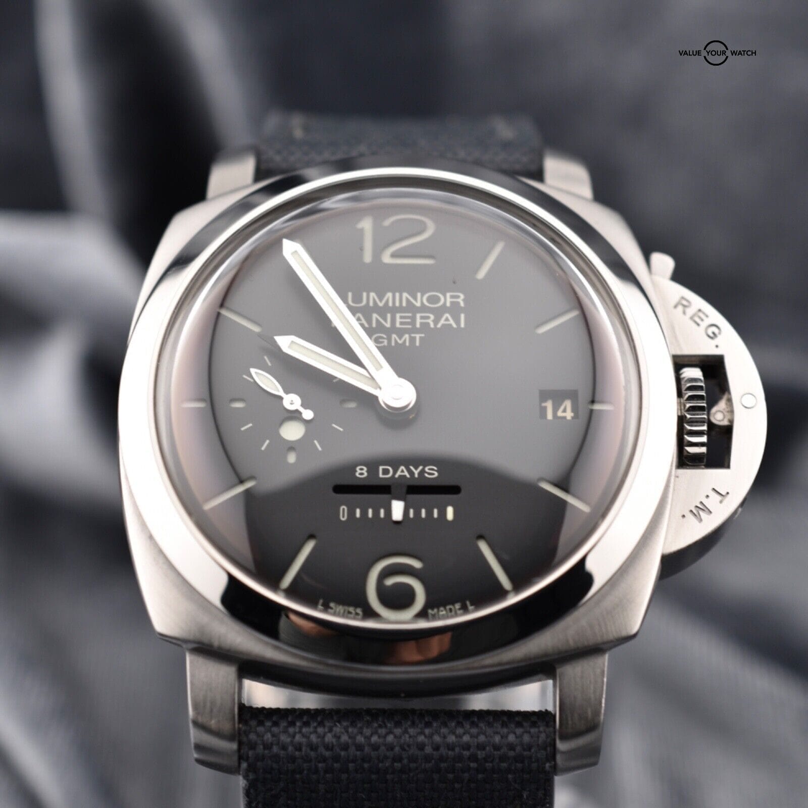 Rare Panerai Luminor Marina 1950 8 Days GMT 'Dot Dial' Men's Watch, Ref PAM00233