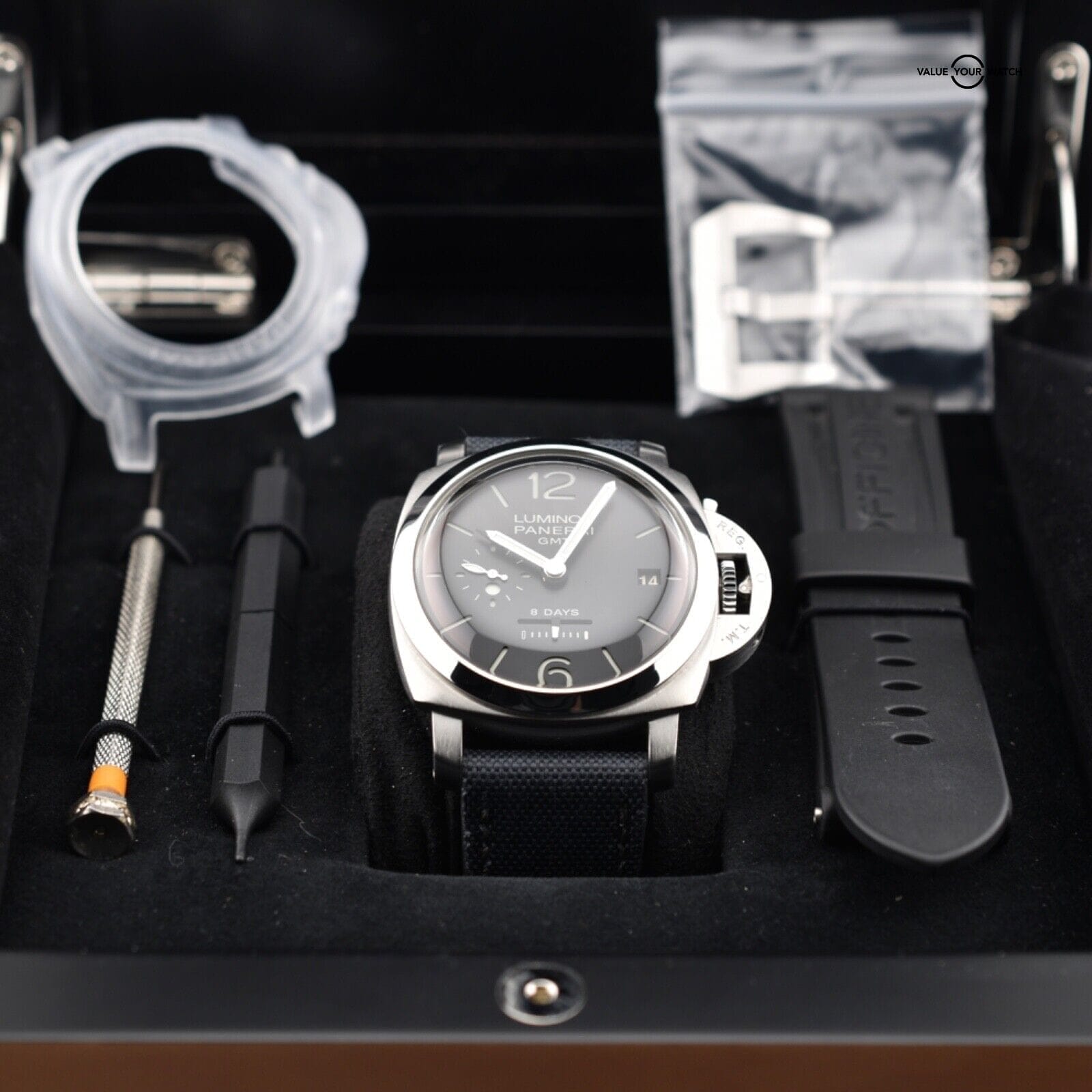 Rare Panerai Luminor Marina 1950 8 Days GMT 'Dot Dial' Men's Watch, Ref PAM00233 - Image 6