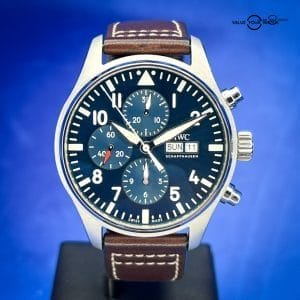 IWC Pilot Chronograph Le Petit Prince IW377714 43mm Blue Dial Mens Watch