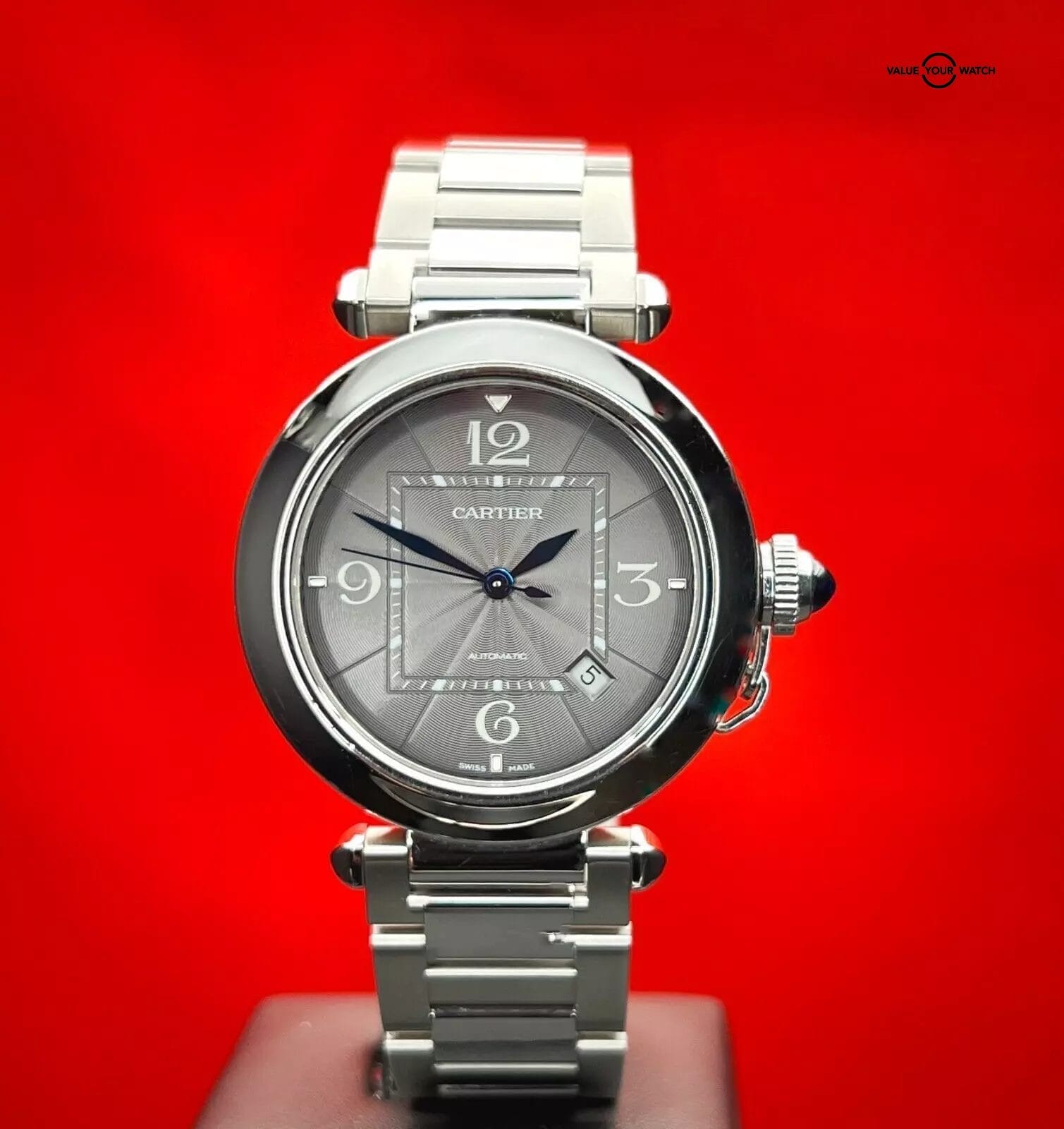 Cartier Pasha 41mm Anthracite Dial WAPA0026 Automatic Stainless Steel Watch Adrenaline Timepieces