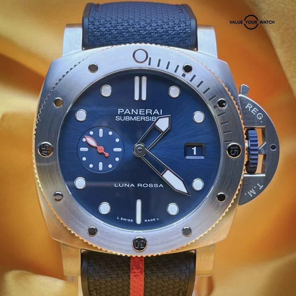 Panerai Luminor Submersible Blue Dial Quarantaquattro Luna Ross Watch PAM01391 - Image 6