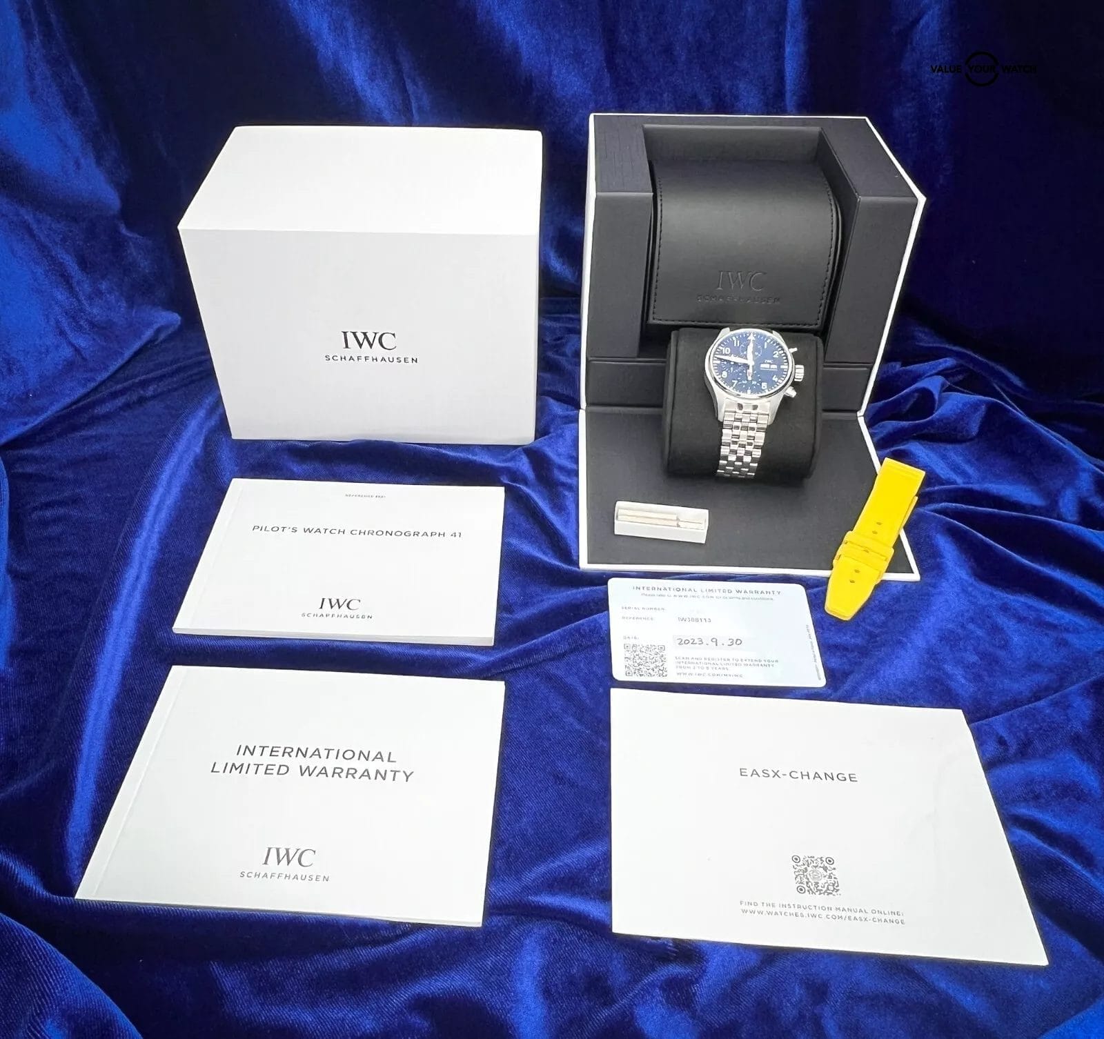 IWC Pilot's Chronograph 41mm Black Dial Men's Watch - IW388113 (2023 Full Set) - Image 3