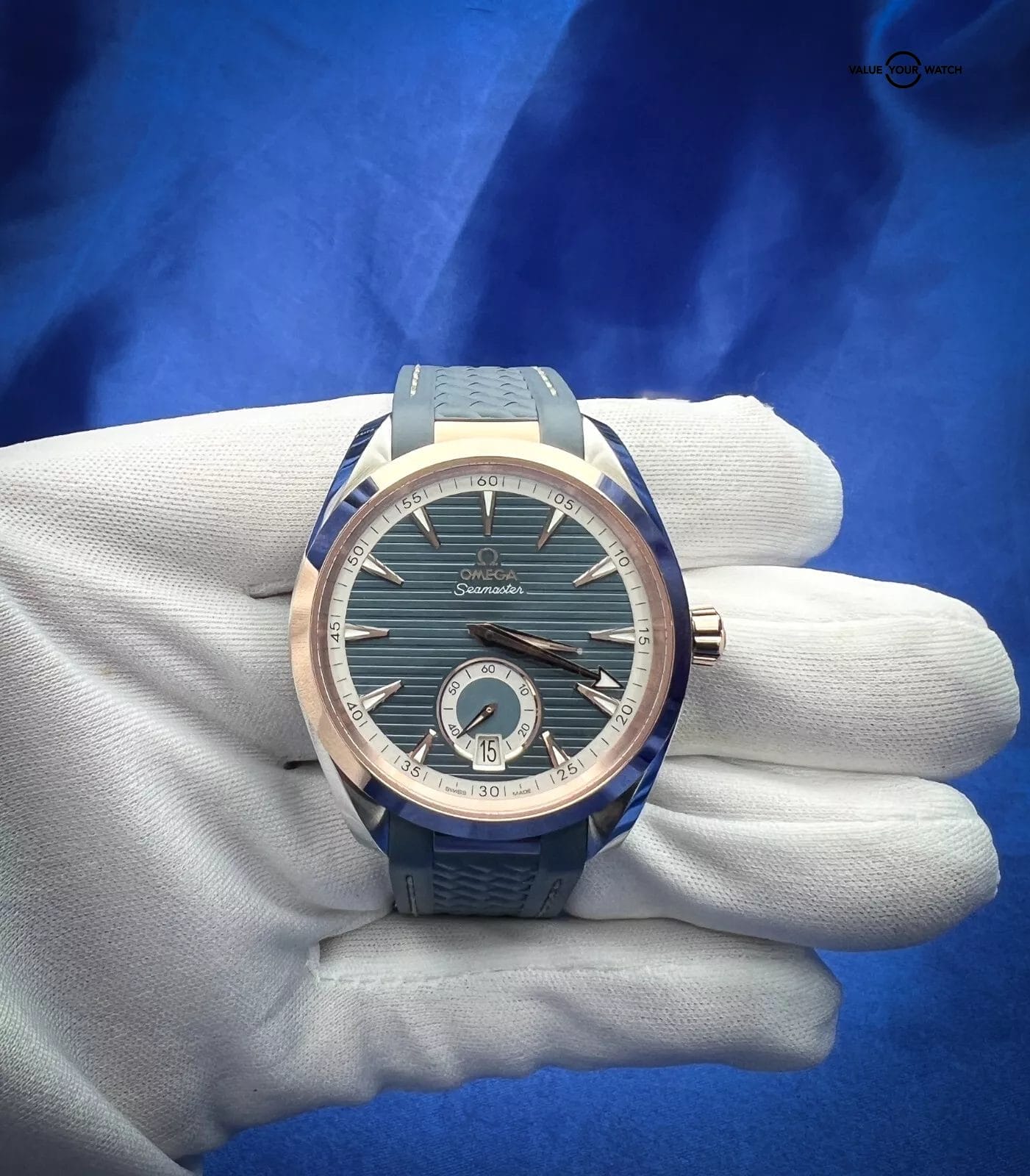 OMEGA Aqua Terra Small Seconds Rose Gold Blue Men's Watch - 220.22.41.21.03.001 - Image 5