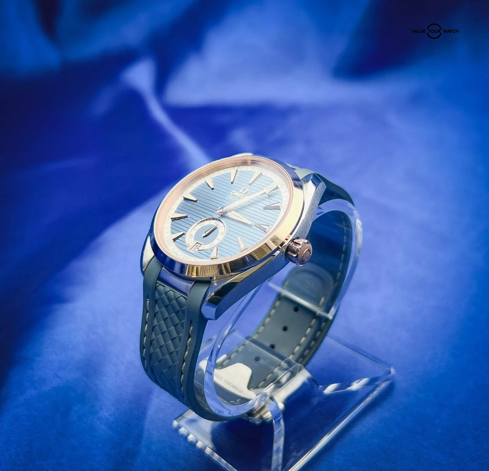 OMEGA Aqua Terra Small Seconds Rose Gold Blue Men's Watch - 220.22.41.21.03.001 - Image 7