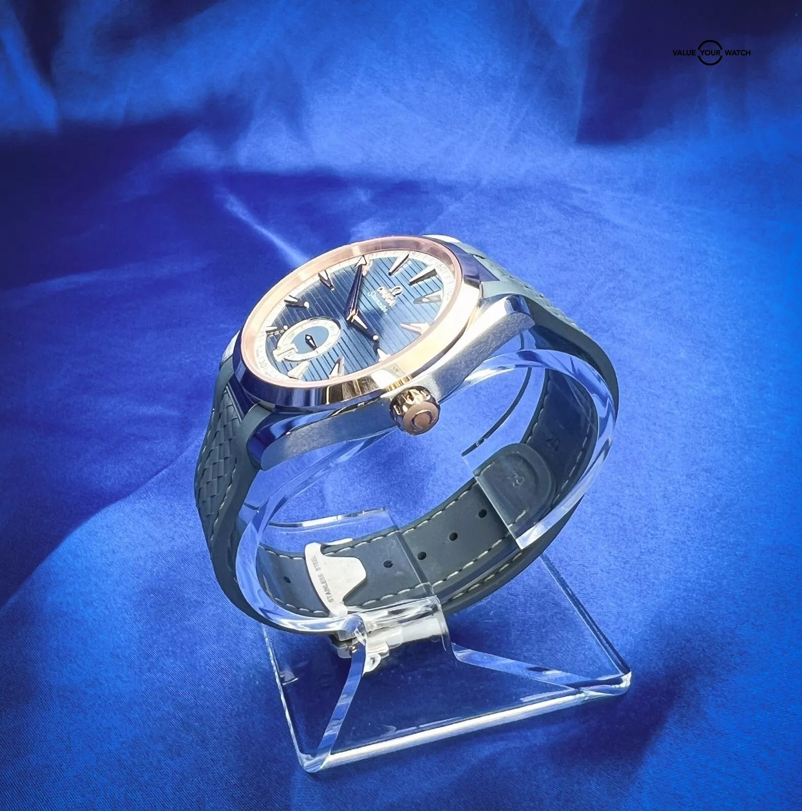 OMEGA Aqua Terra Small Seconds Rose Gold Blue Men's Watch - 220.22.41.21.03.001 - Image 11