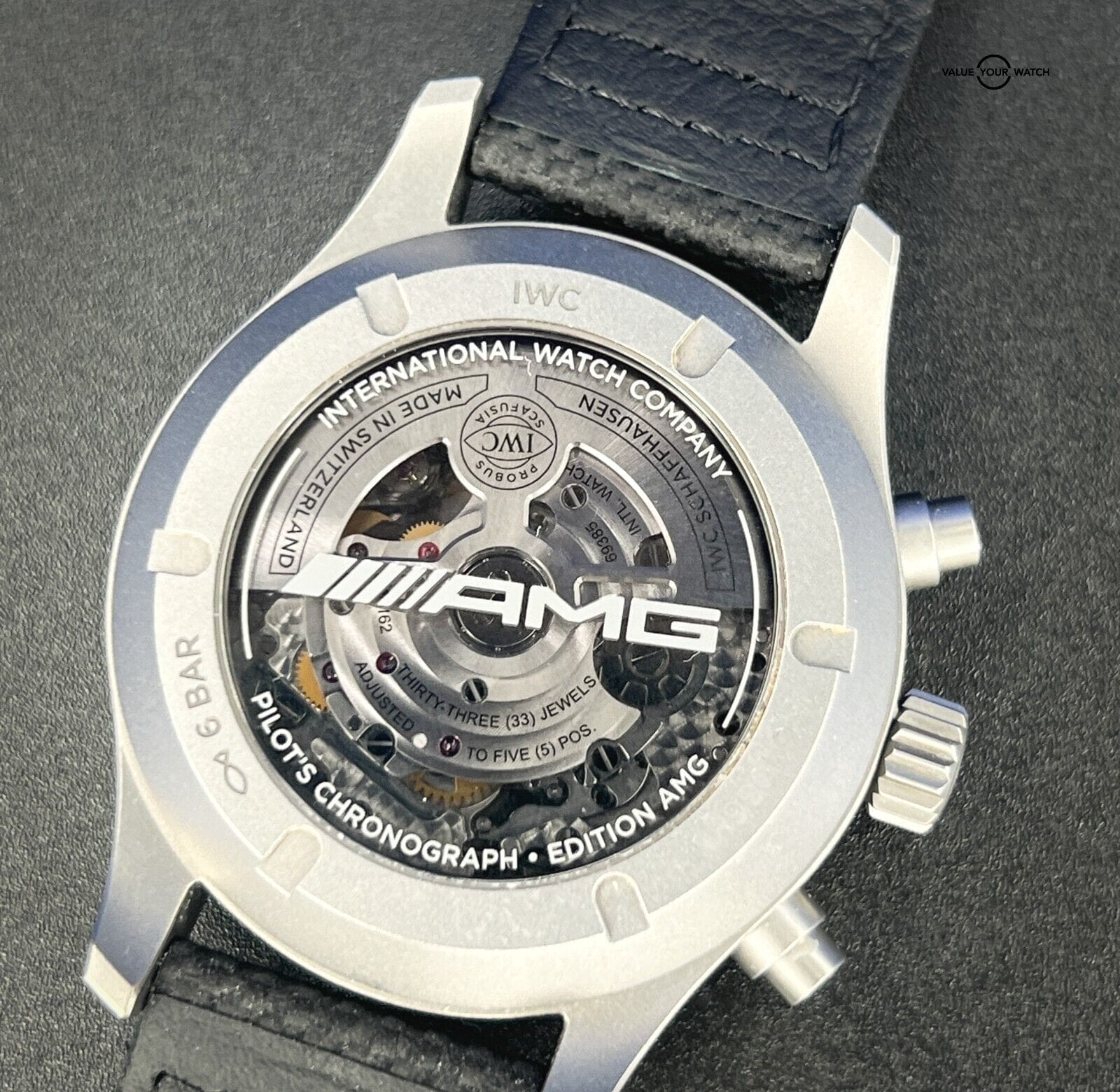IWC Pilots AMG Titanium Automatic 43 mm Carbon Fiber Black Watch IW377903 - Image 6