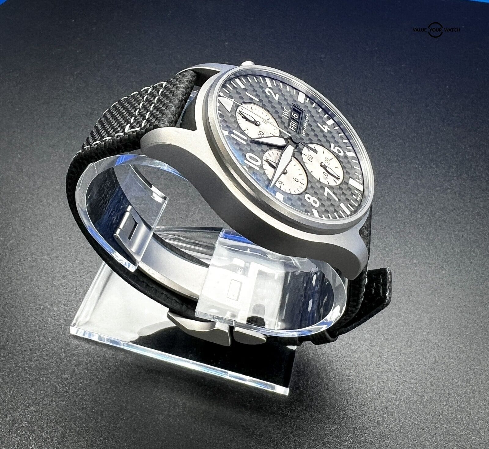 IWC Pilots AMG Titanium Automatic 43 mm Carbon Fiber Black Watch IW377903 - Image 9