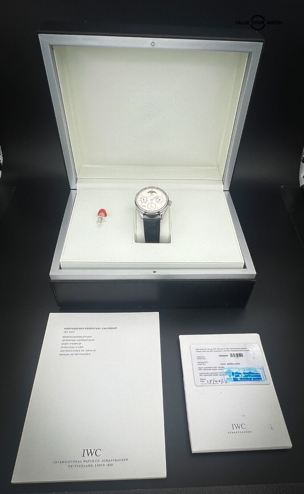 IWC Portuguese Perpetual Calendar Automatic 44mm Steel Men's Watch IW502308 - Image 3