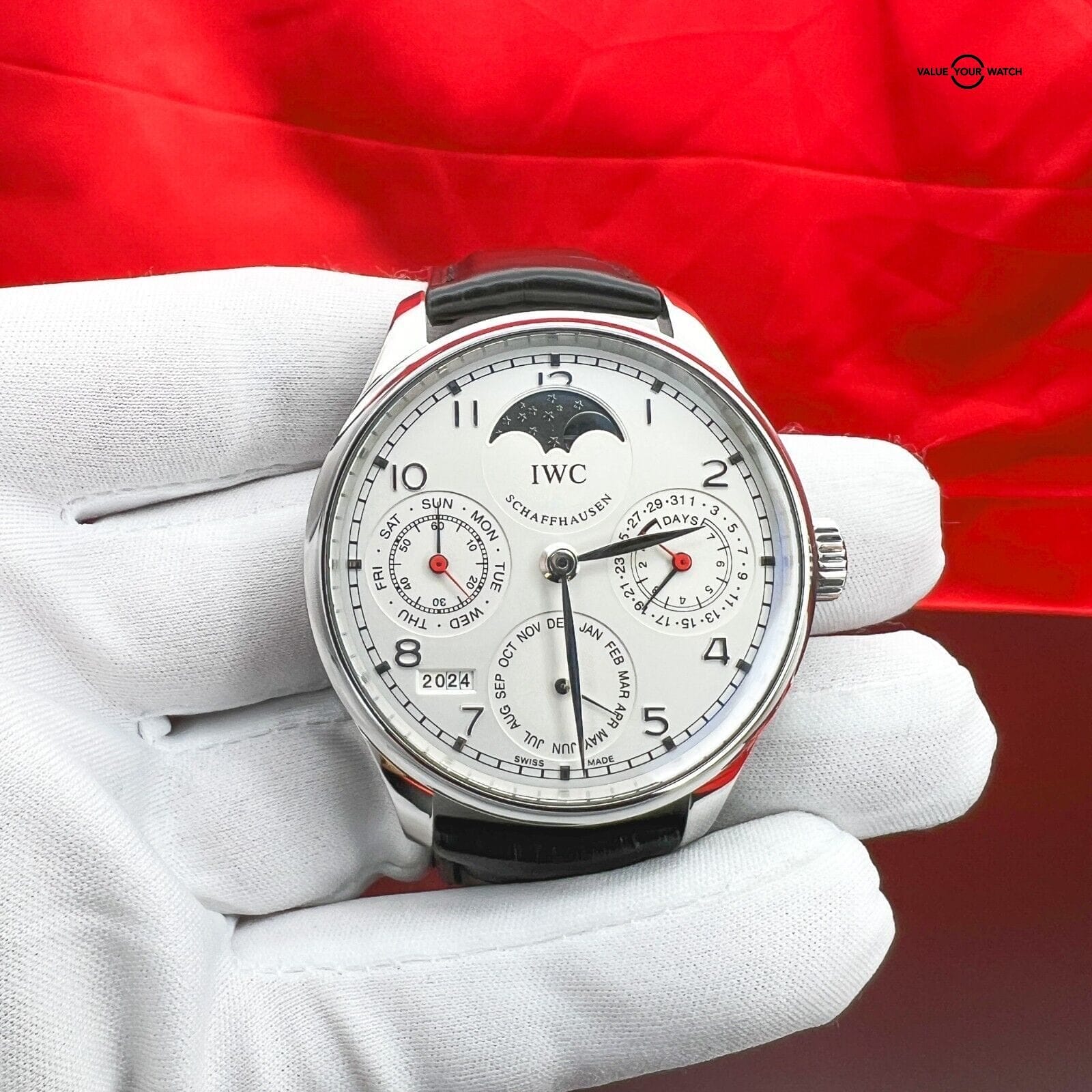 IWC Portuguese Perpetual Calendar Automatic 44mm Steel Men's Watch IW502308 - Image 4