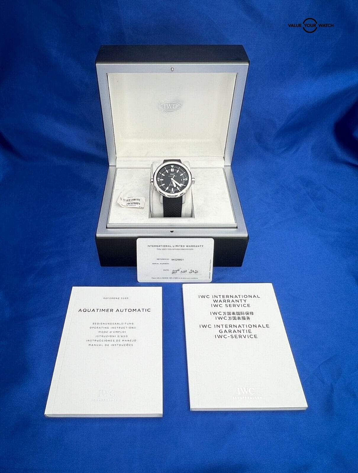 IWC Aquatimer Automatic 42mm Diver Men's Black Dial Watch IW329001 Full Set - Image 3