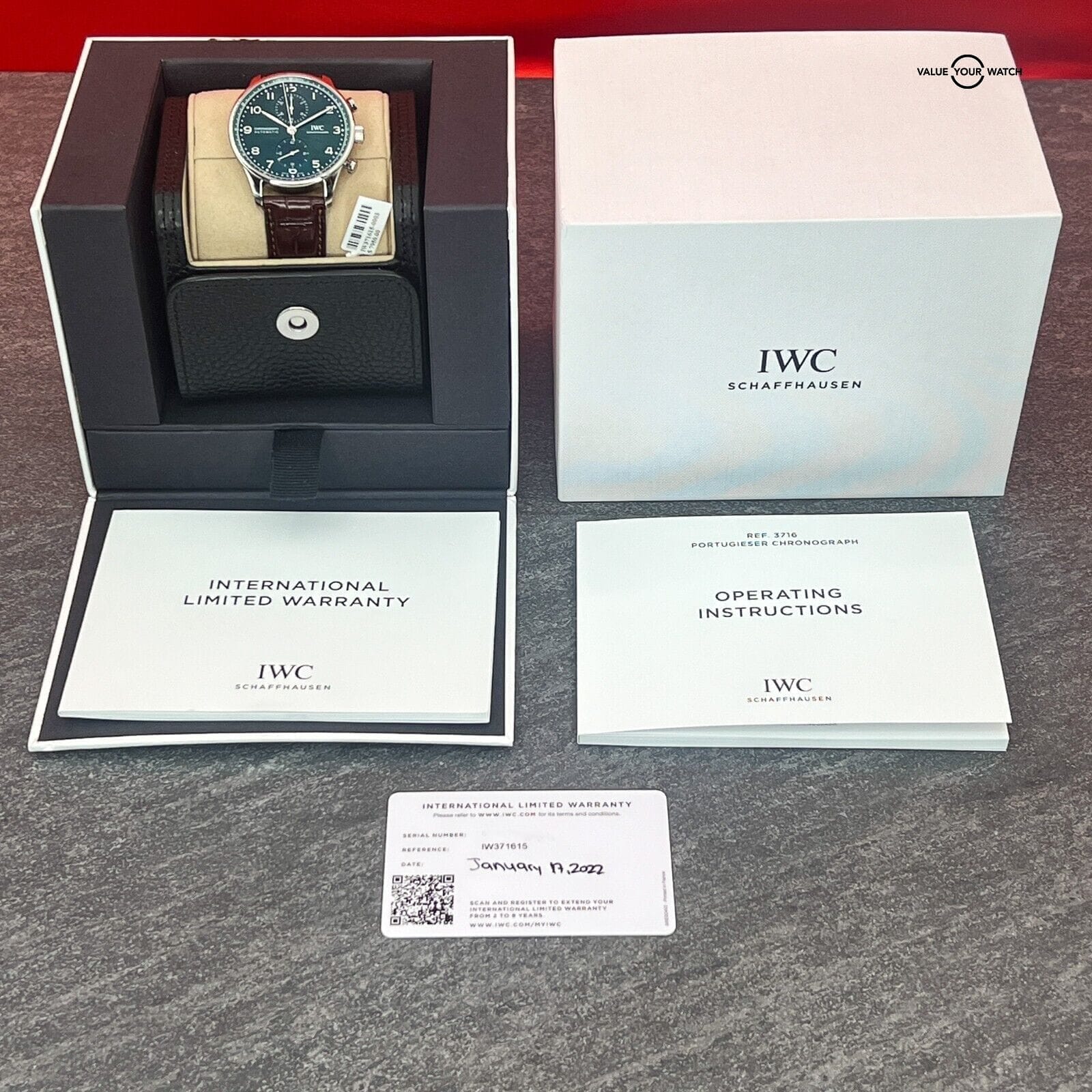IWC Portugieser Automatic Chronograph Green Dial Men's Watch - IW371615 - Image 3
