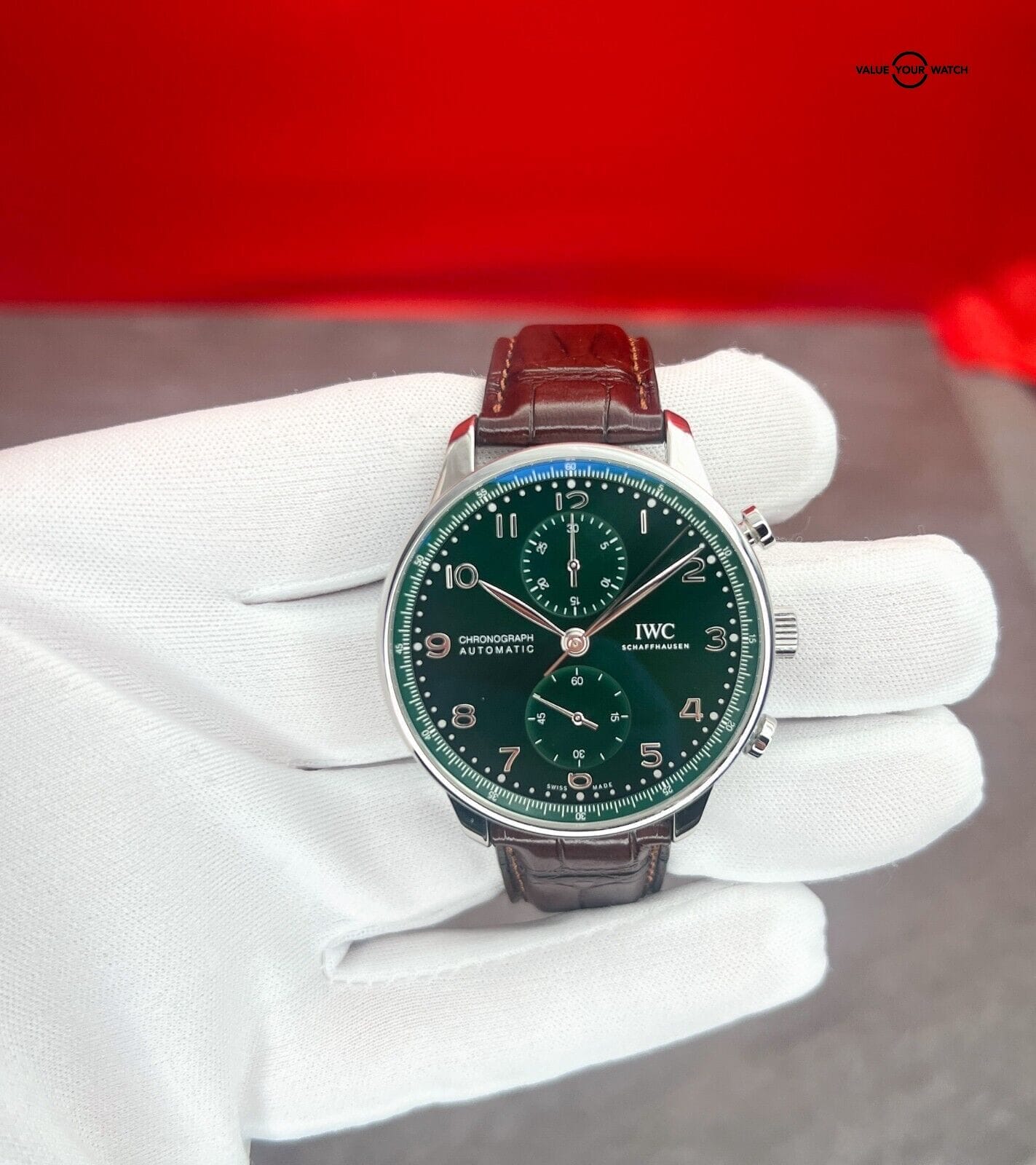 IWC Portugieser Automatic Chronograph Green Dial Men's Watch - IW371615 - Image 4