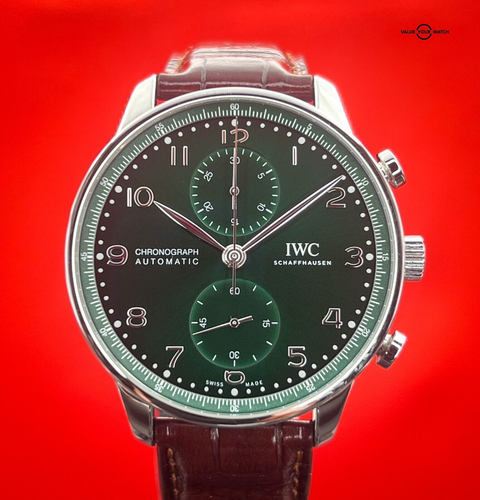 IWC Portugieser Automatic Chronograph Green Dial Men's Watch - IW371615 - Image 7