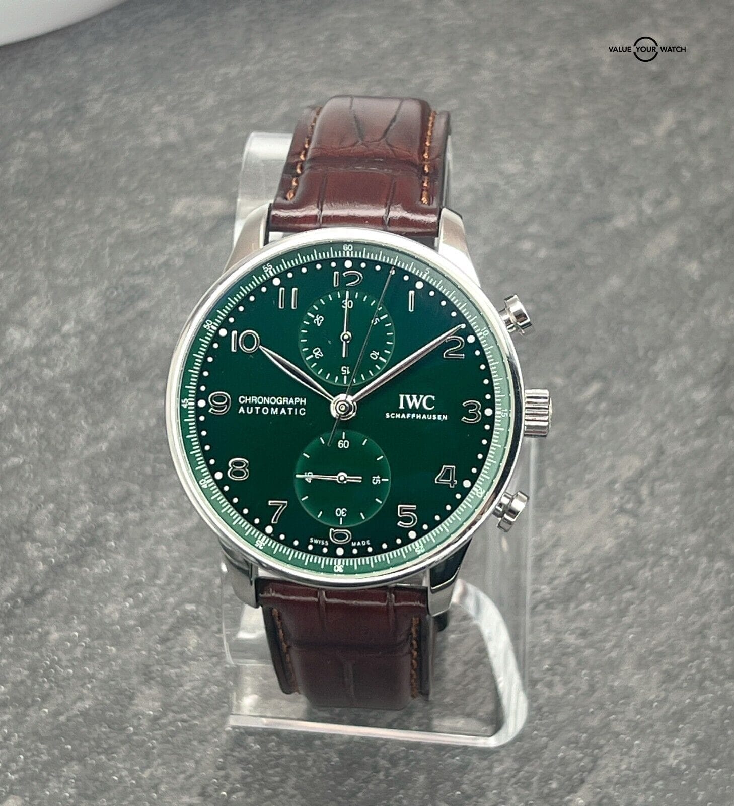 IWC Portugieser Automatic Chronograph Green Dial Men's Watch - IW371615 - Image 8